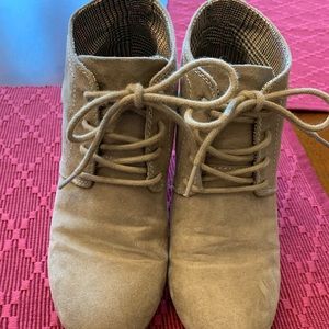 Suede Booties sz 7 light brown